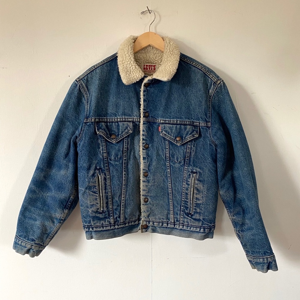 Vintage LEVIS Sherpa Lined Jean Jacket Unisex USA - Picture 3 of 14